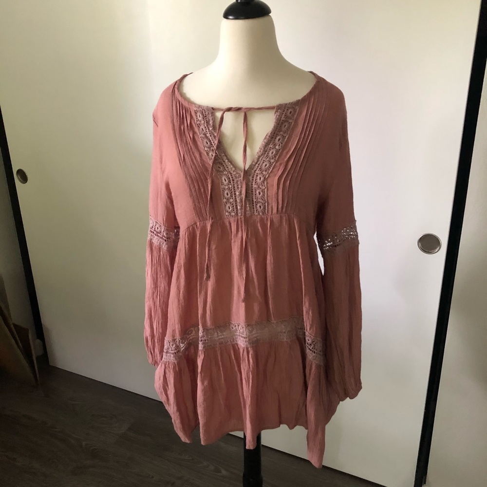Pink Peasant Top